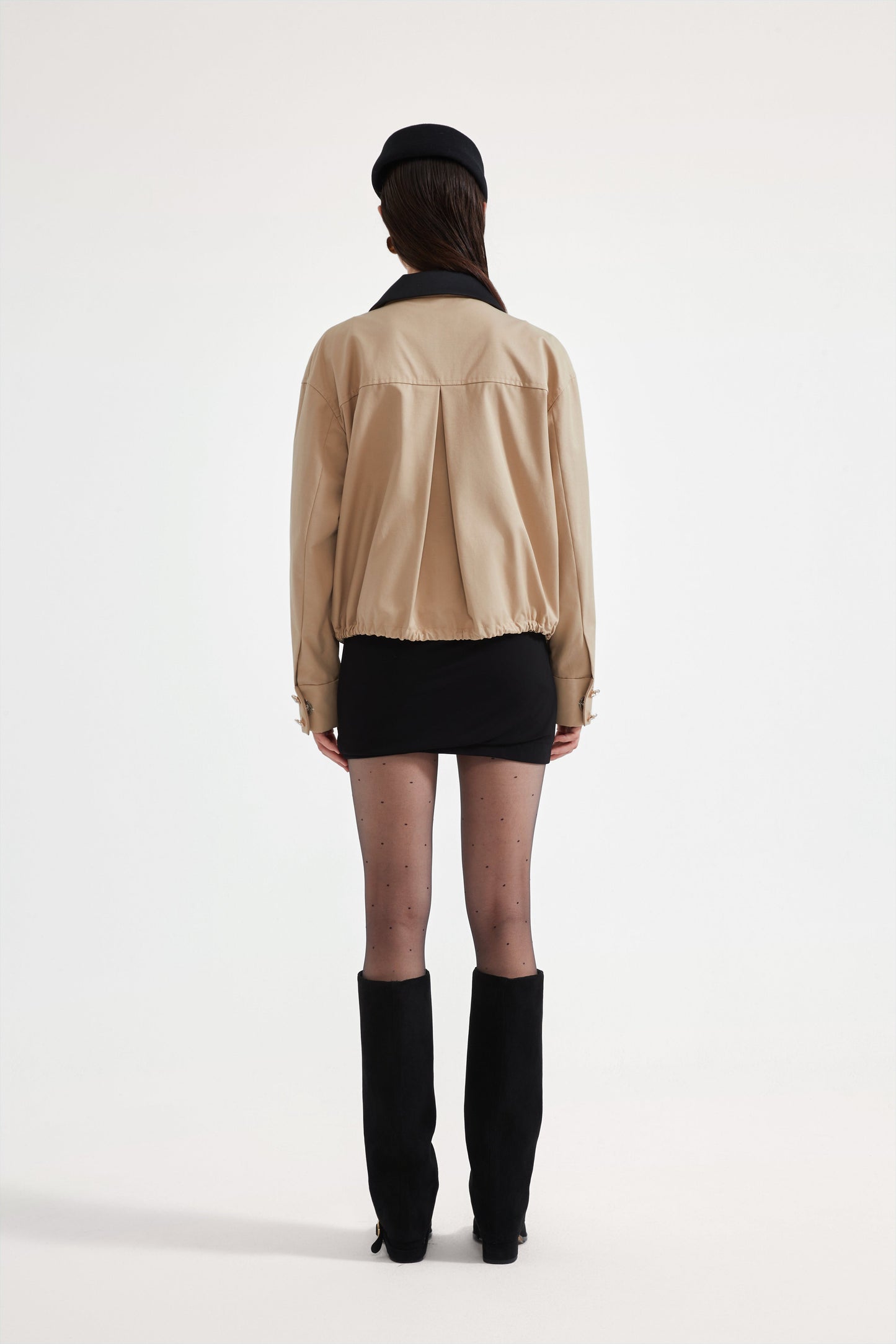 Light Coffee short Beaded Jacket