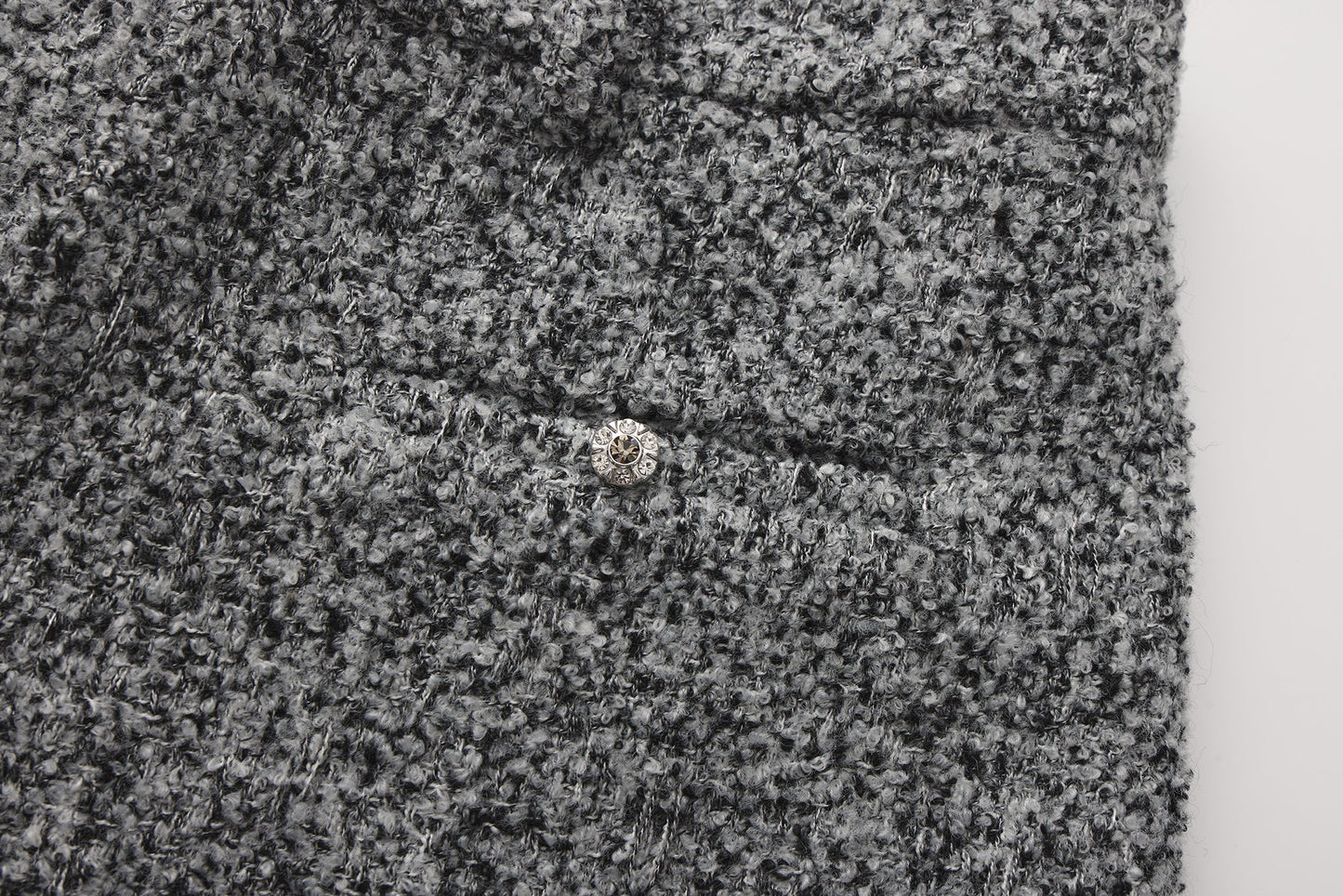 Gray Looped Woolen Shorts