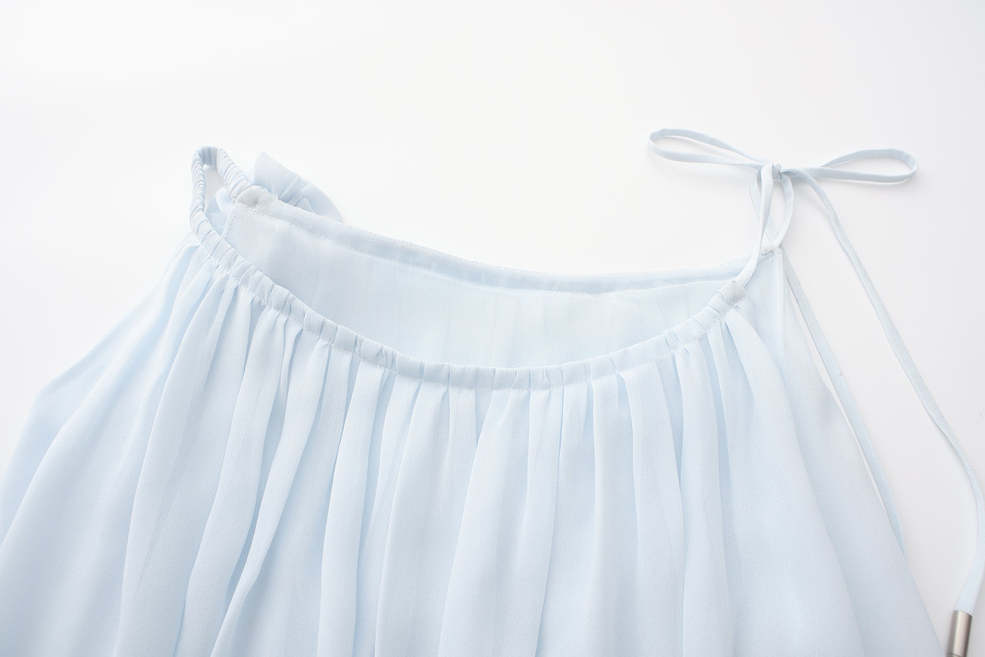 Blue Sleeveless Chiffon Dress