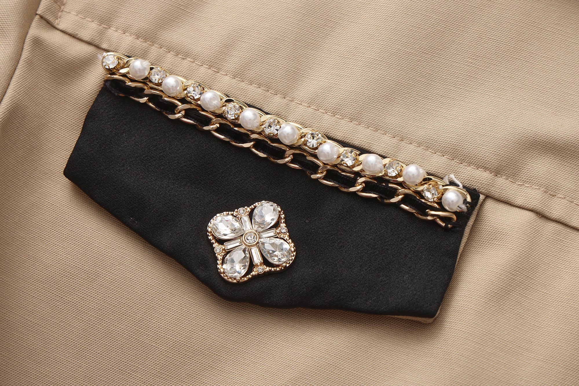 Light Coffee short Beaded Jacket