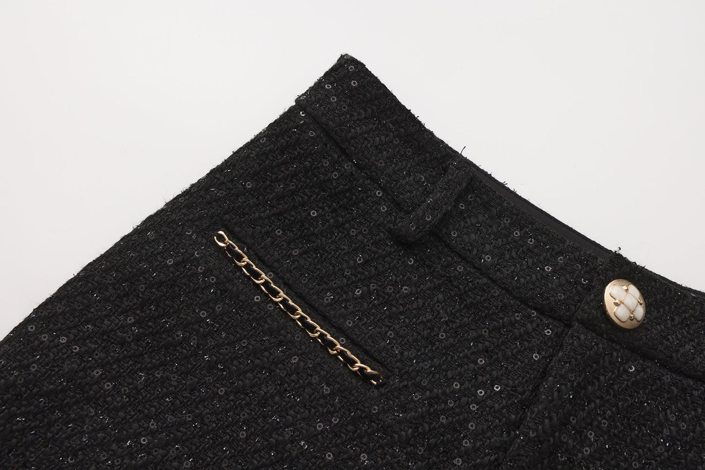 Black Tweed Shorts