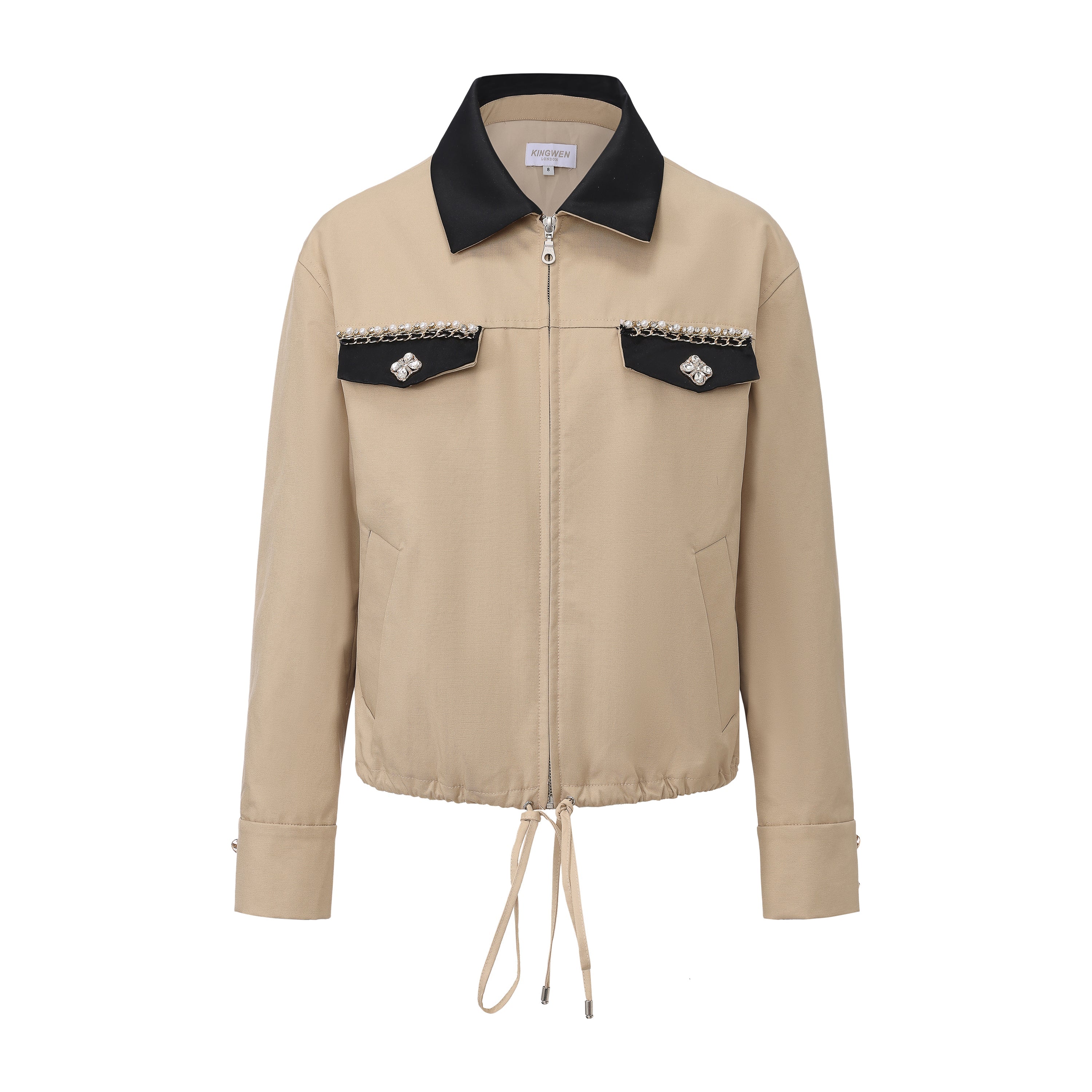 Light Coffee short Beaded Jacket