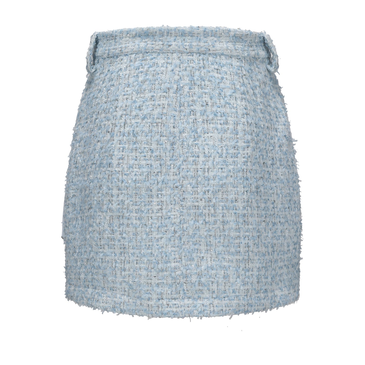 Blue Tweed Pencil Skirt