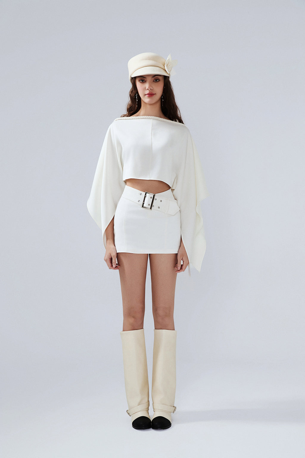 White Denim Skirt Pants