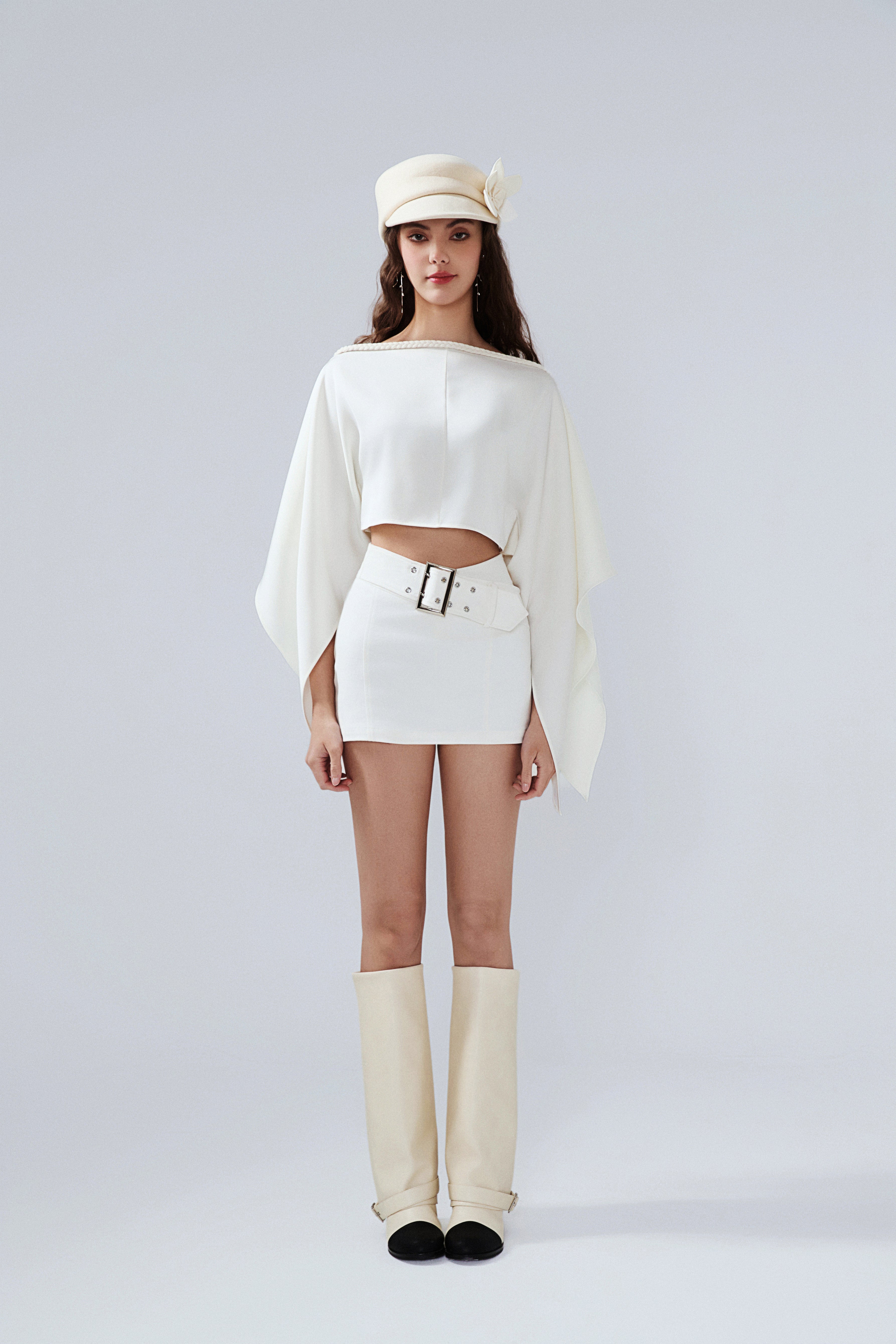 White Denim Skirt Pants