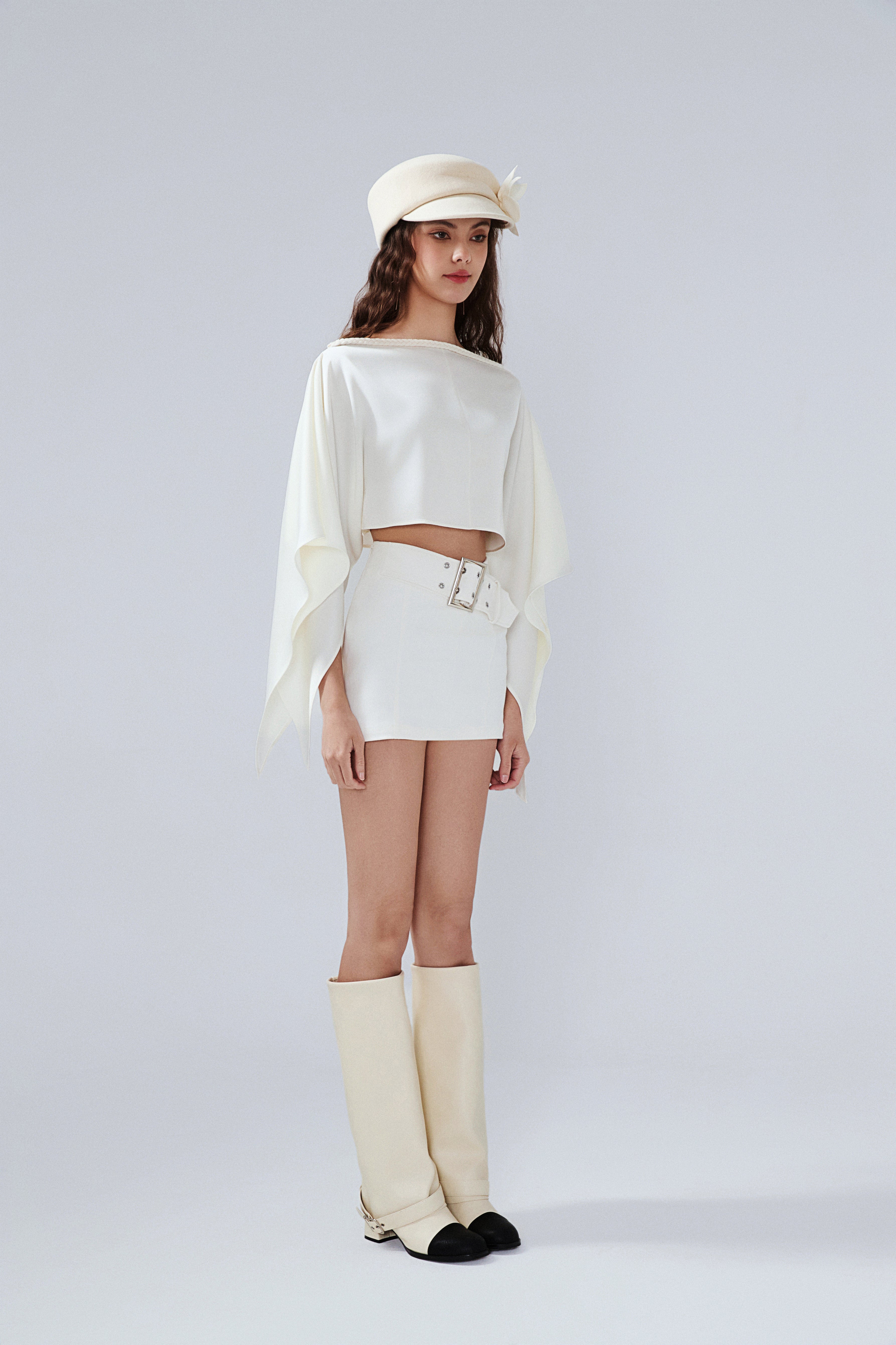 White Denim Skirt Pants