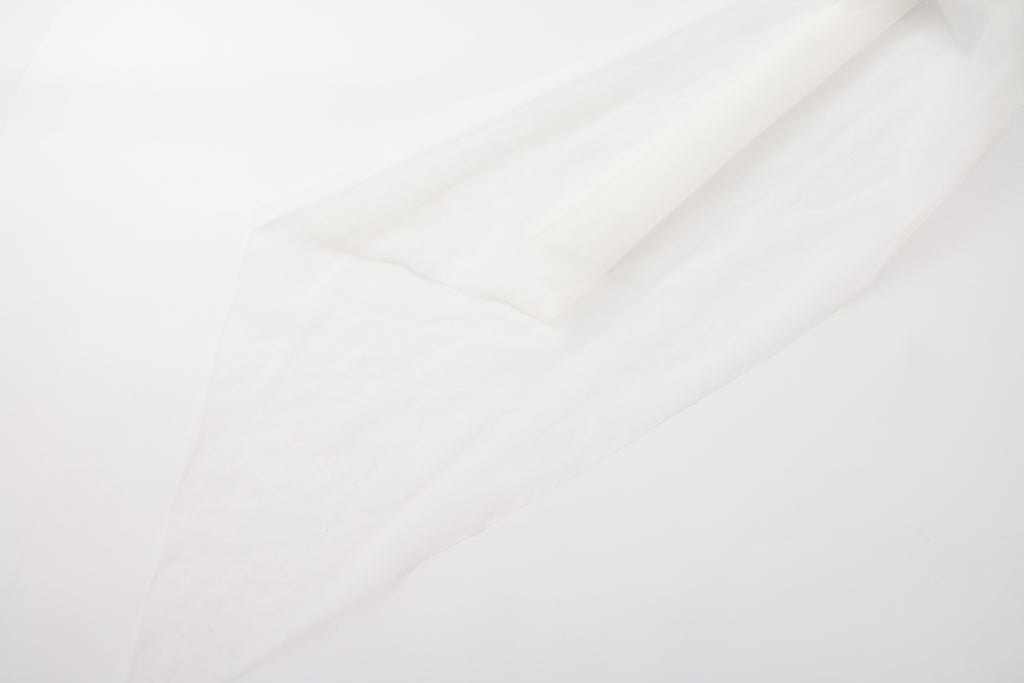 White Iridescent Tulle Fishbone Halter Top
