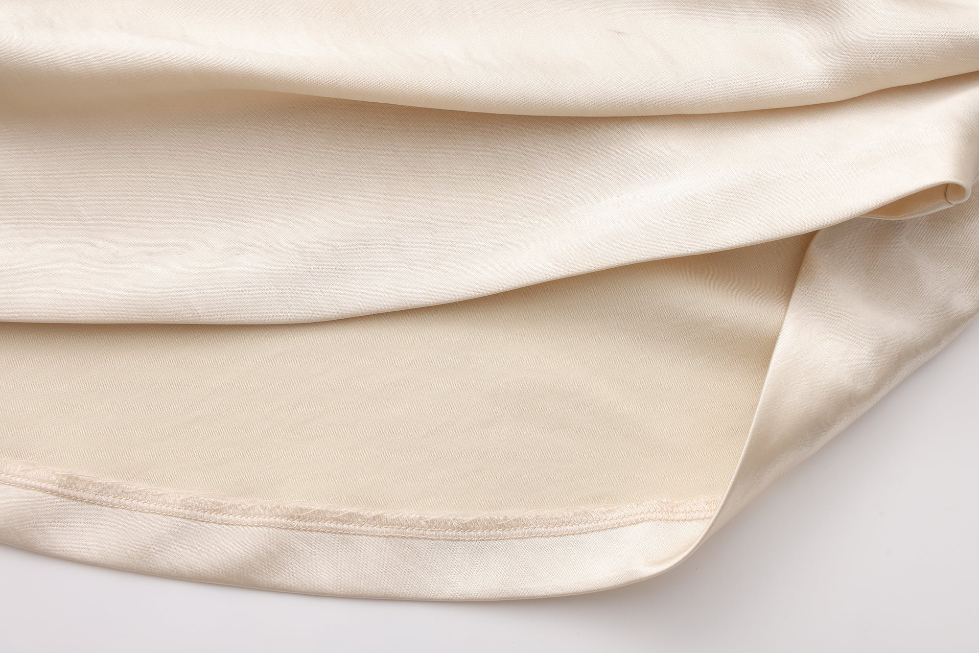 Champagne Satin Off-Shoulder Draped Sleeves Tops