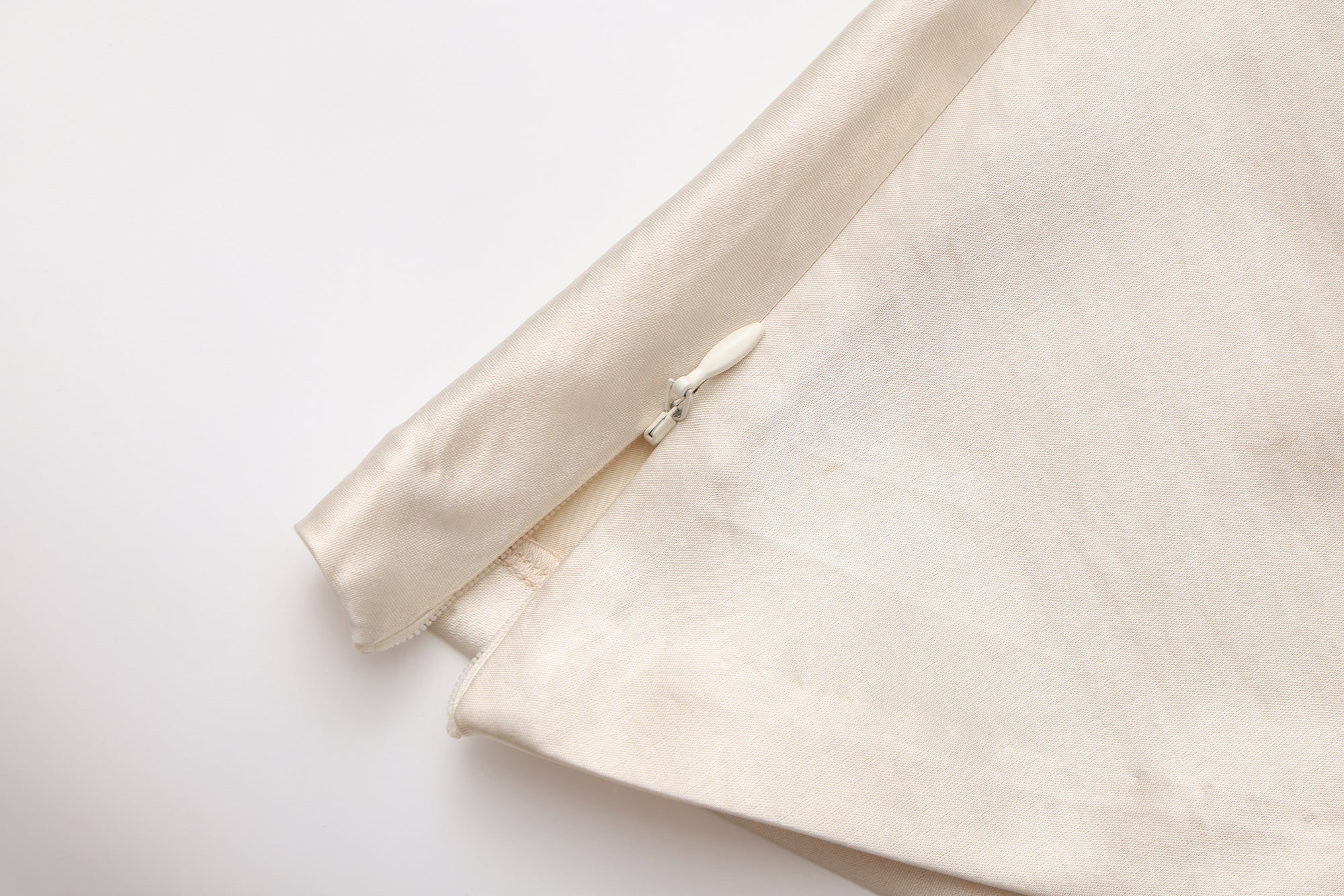 Champagne Satin Off-Shoulder Draped Sleeves Tops