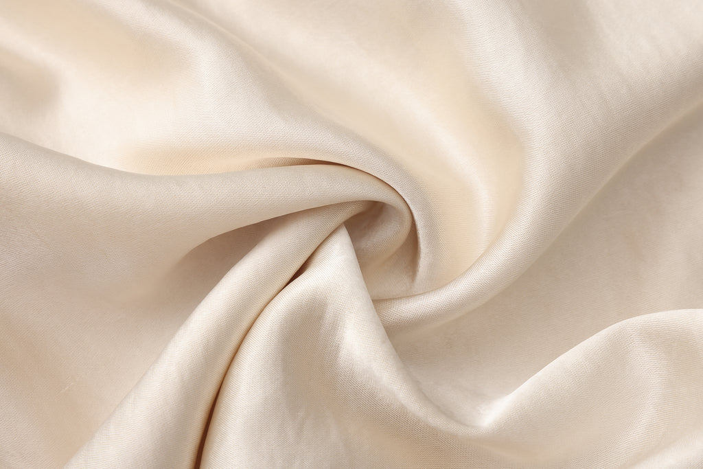 Champagne Satin Off-Shoulder Draped Sleeves Tops