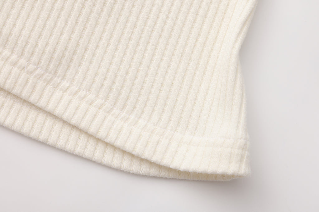 White Halterneck Knit Top With Lace Panels