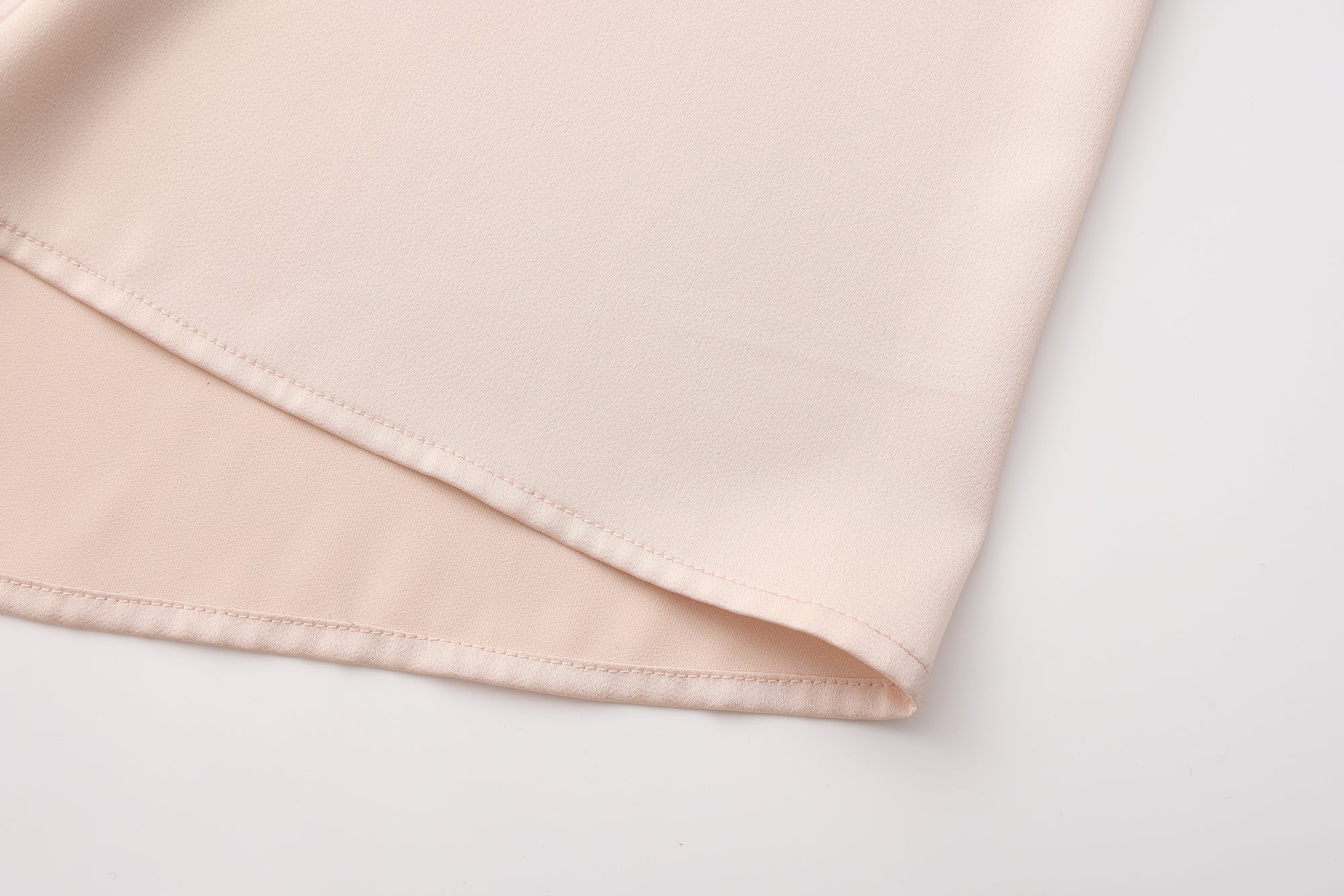 Nude Pink Lace Satin Slip Dress with Cowl Neck