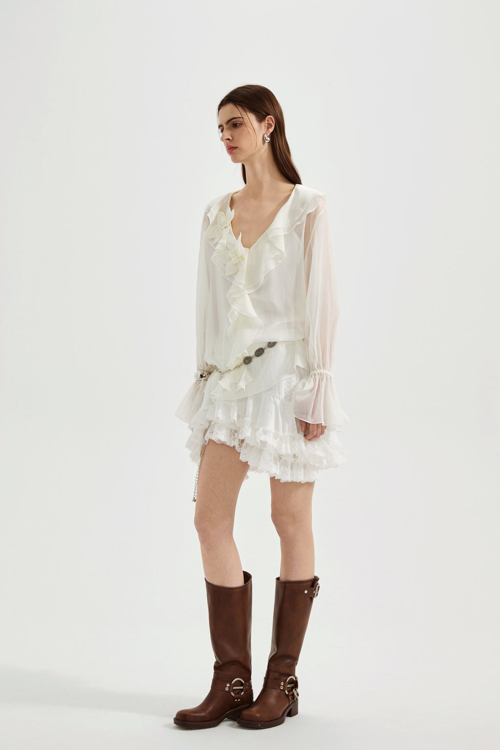 Fine Glittering White Iris Shirt