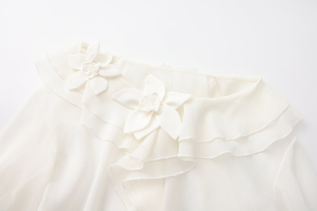 Fine Glittering White Iris Shirt