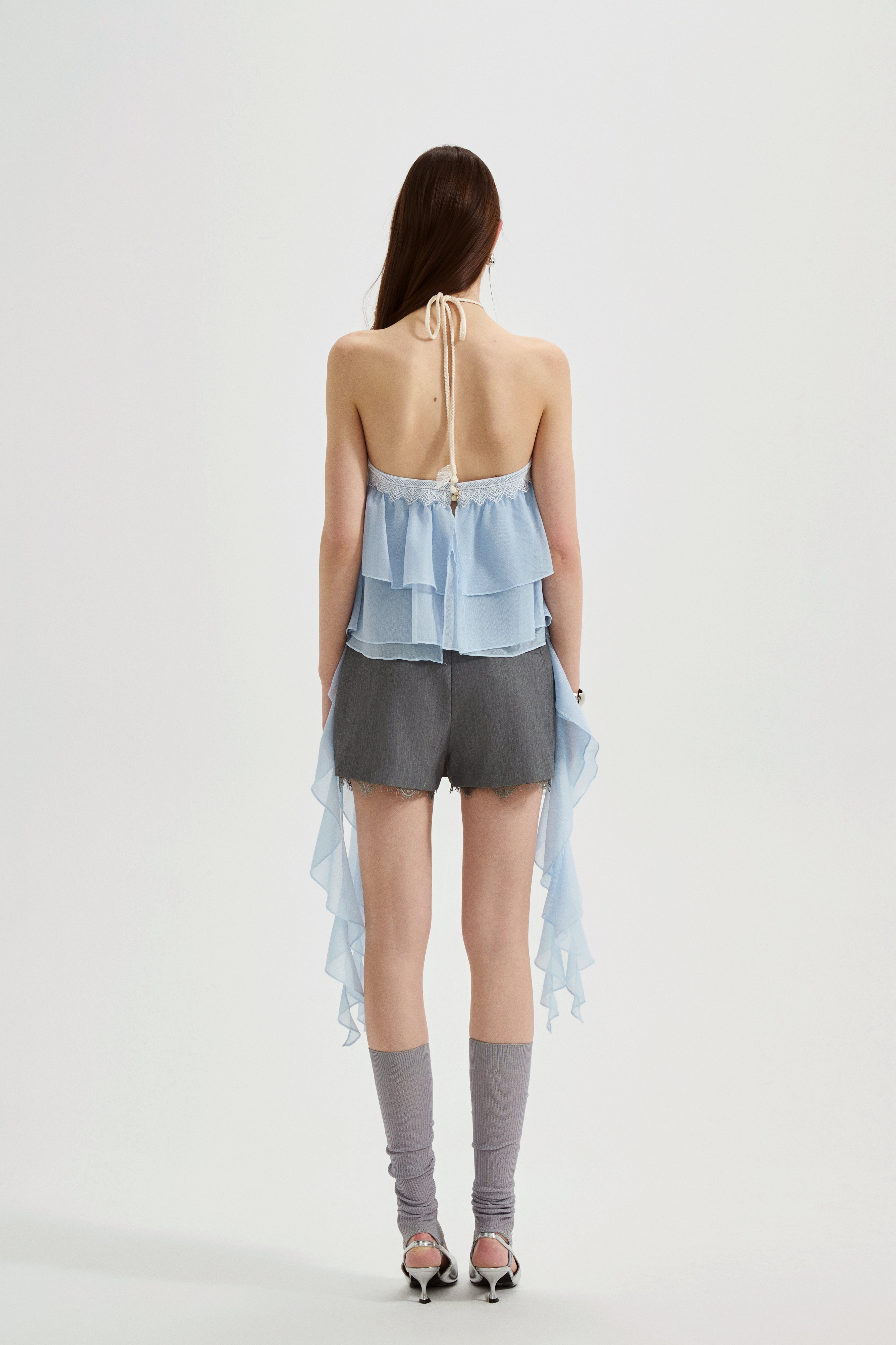 Blue Ribbon Woven Neck Top