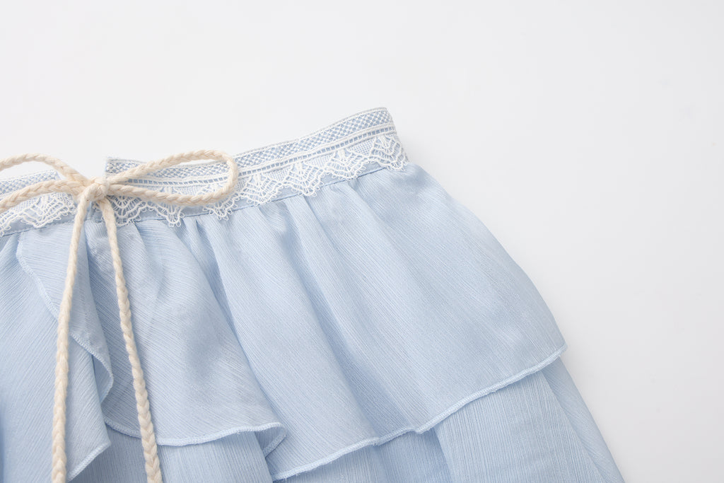 Blue Ribbon Woven Neck Top