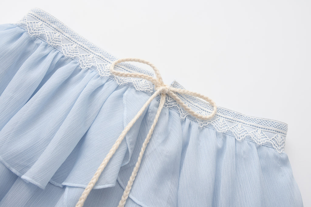 Blue Ribbon Woven Neck Top