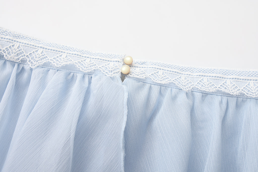 Blue Ribbon Woven Neck Top