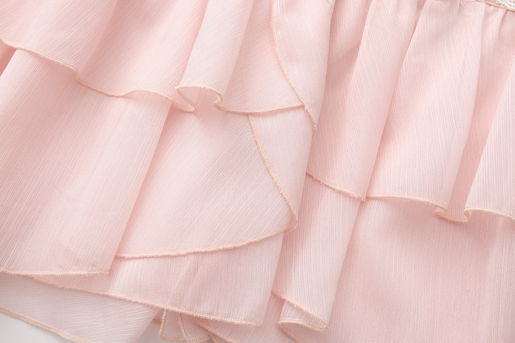 Pink Ribbon Woven Neck Top