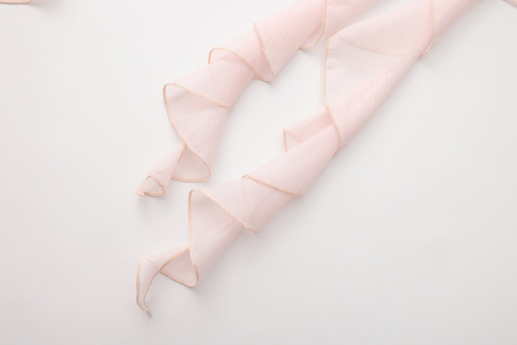 Pink Ribbon Woven Neck Top