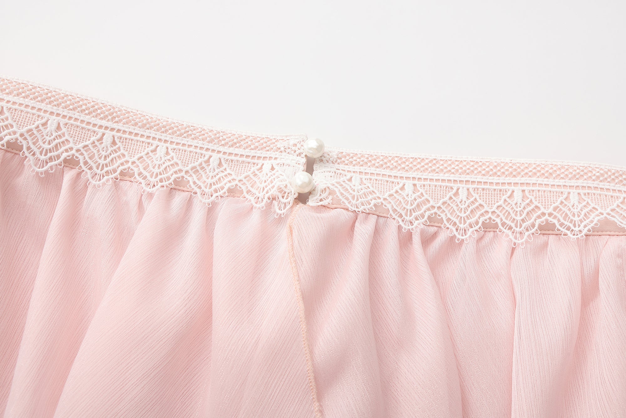 Pink Ribbon Woven Neck Top