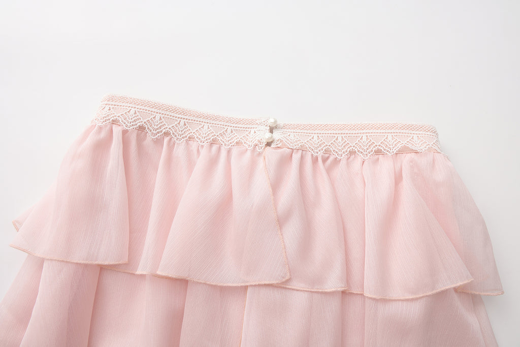 Pink Ribbon Woven Neck Top