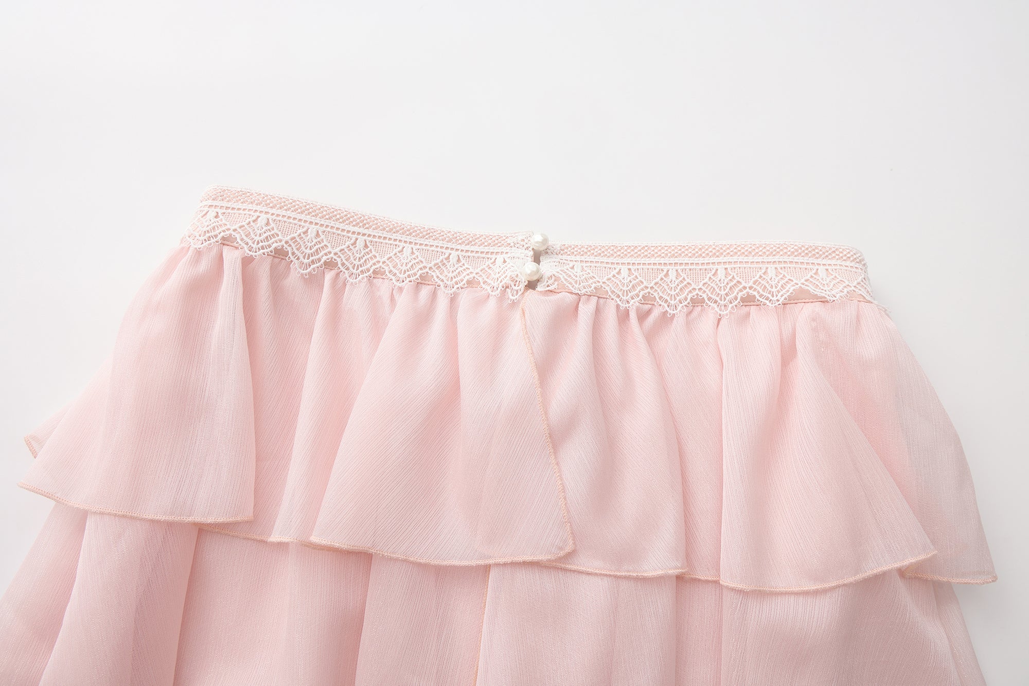 Pink Ribbon Woven Neck Top
