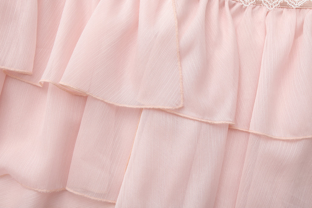 Pink Ribbon Woven Neck Top