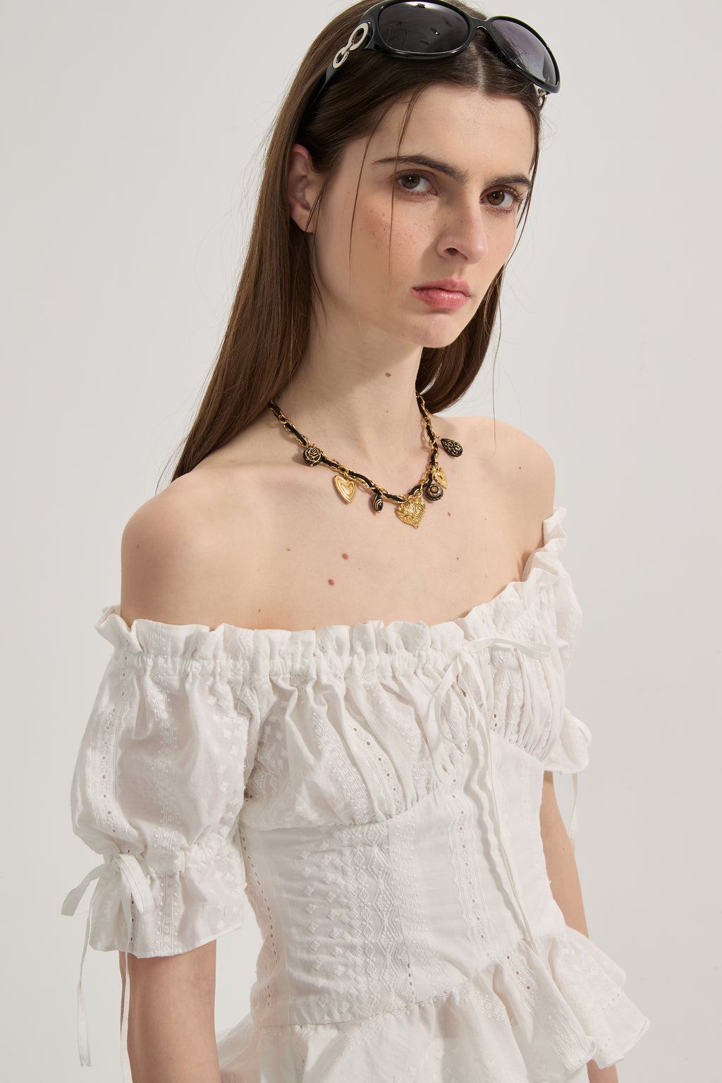 White Lace Short Sleeved Shirt