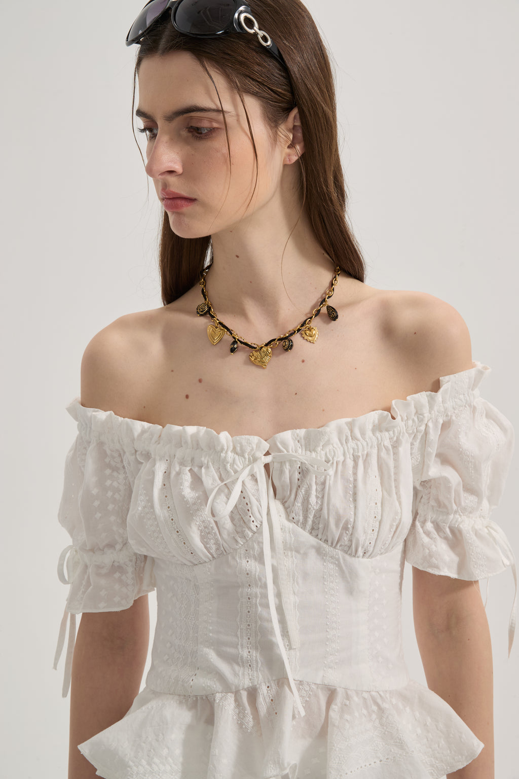 White Lace Short Sleeved Shirt