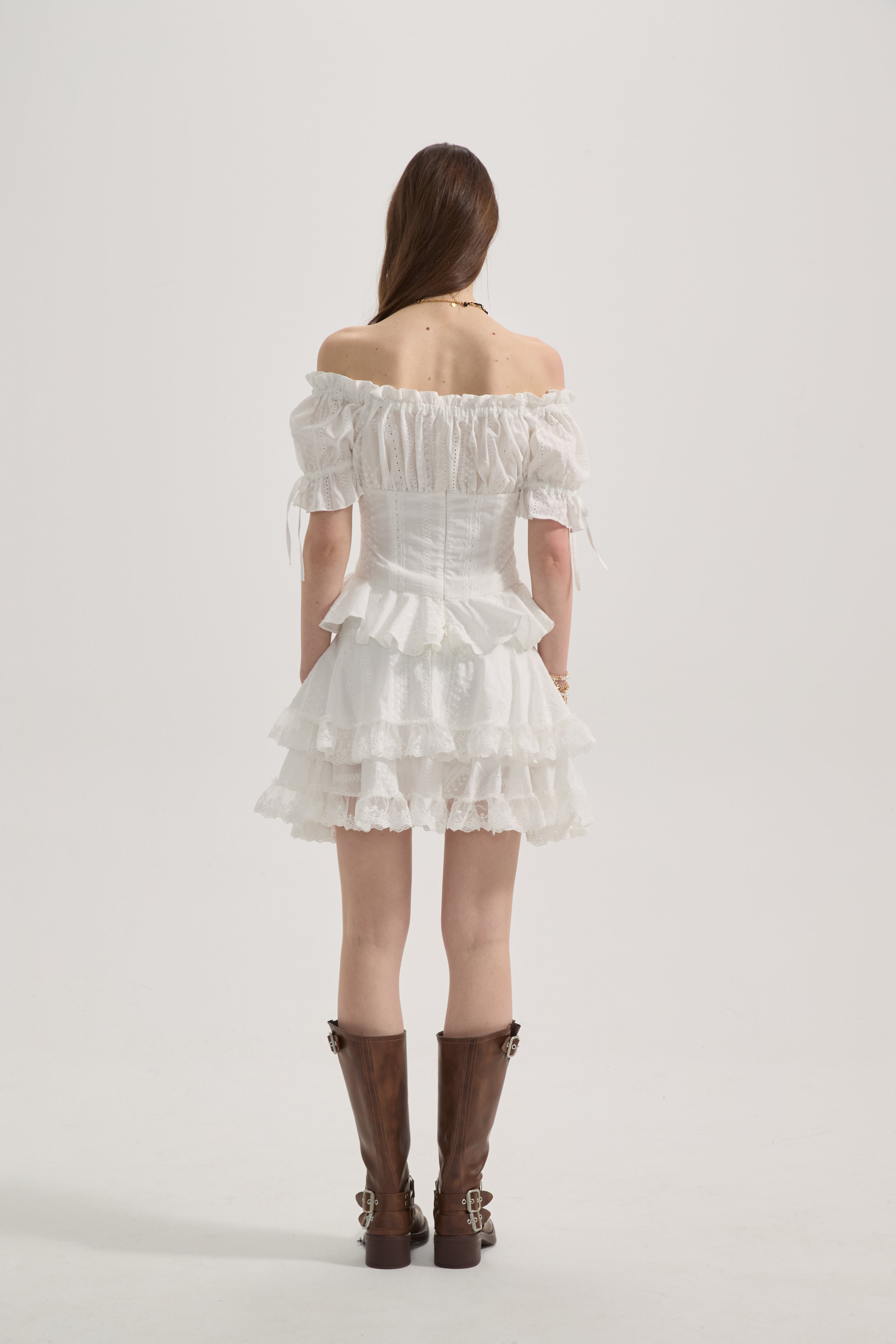White Lace Short Sleeved Shirt