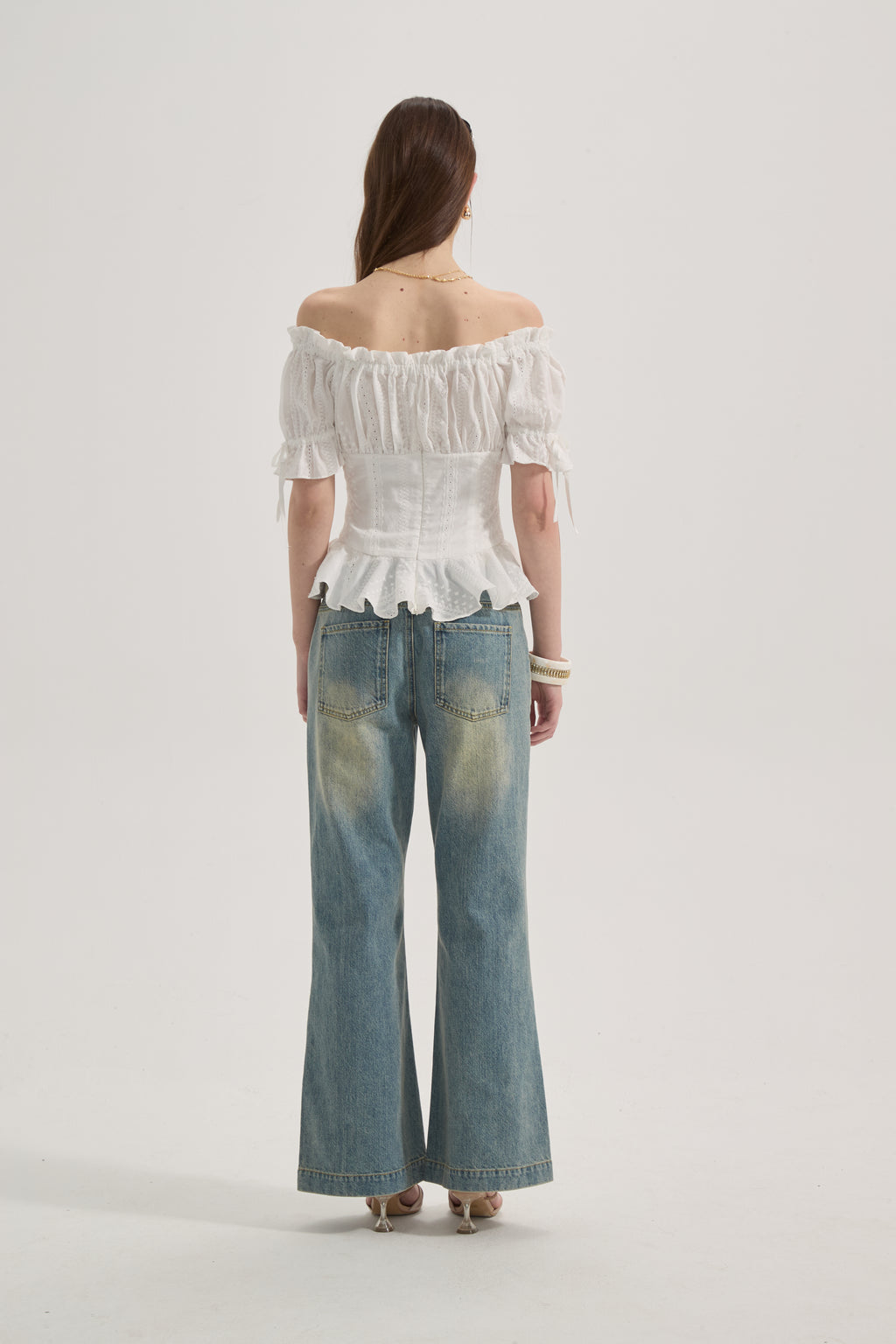 White Lace Short Sleeved Shirt