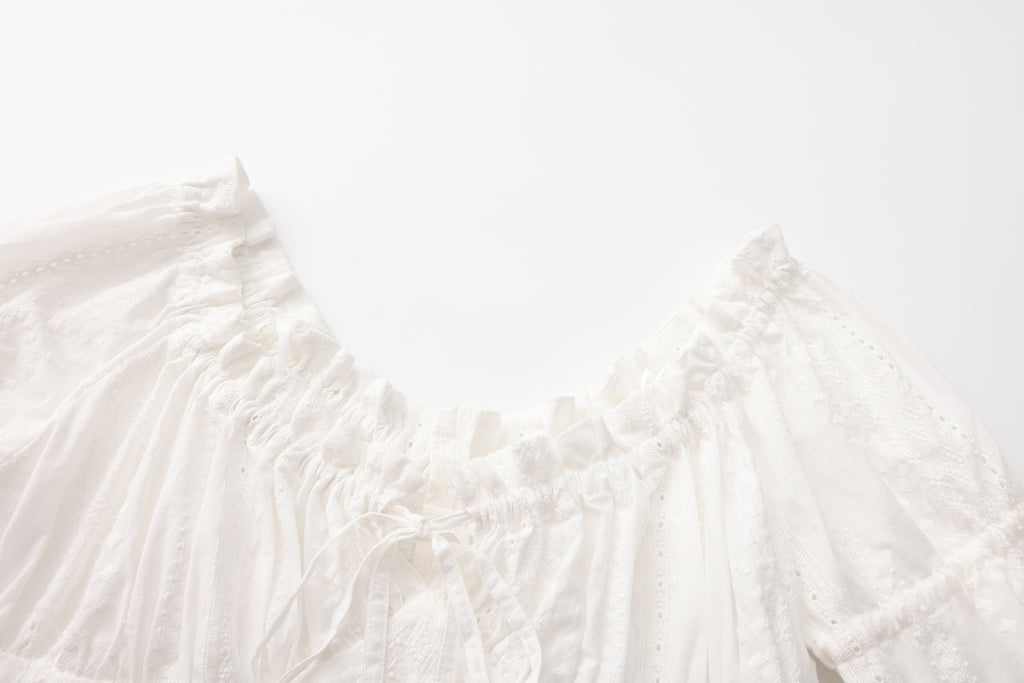 White Lace Short Sleeved Shirt