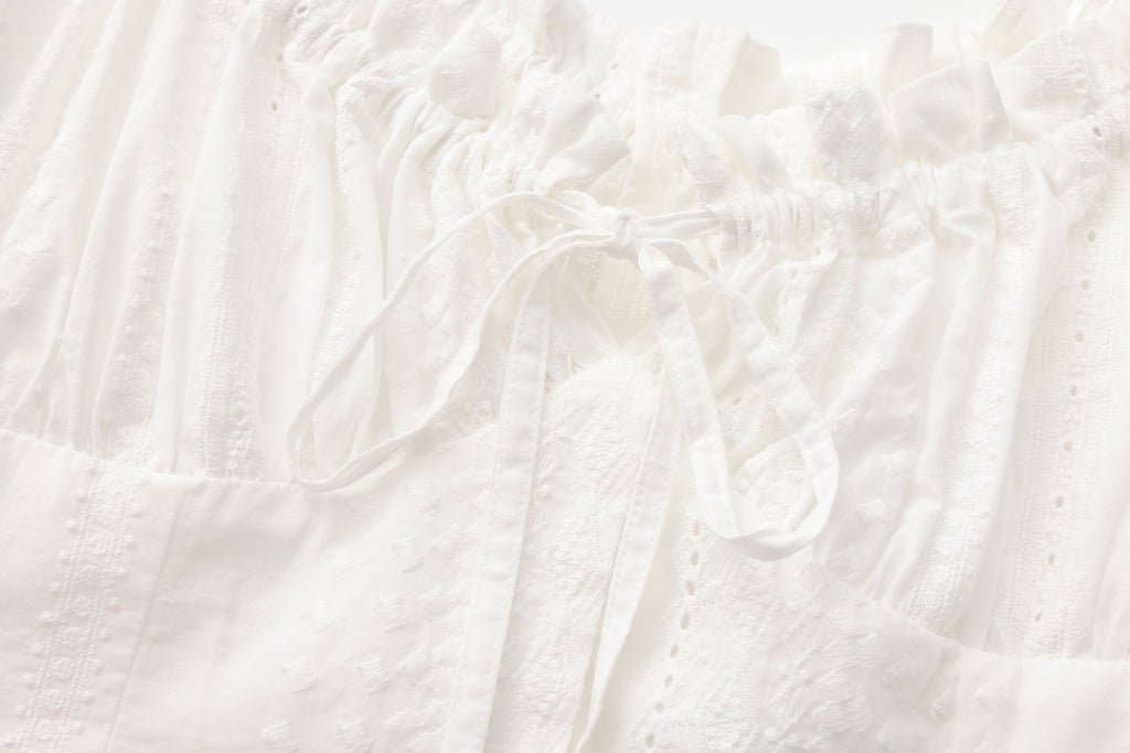 White Lace Short Sleeved Shirt