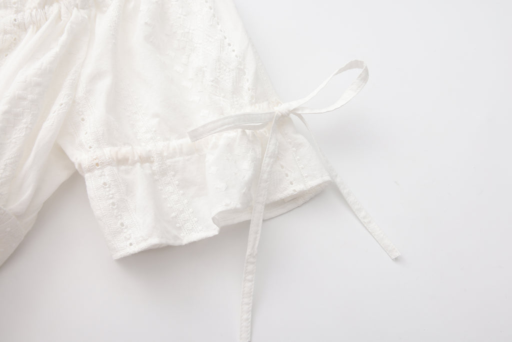 White Lace Short Sleeved Shirt