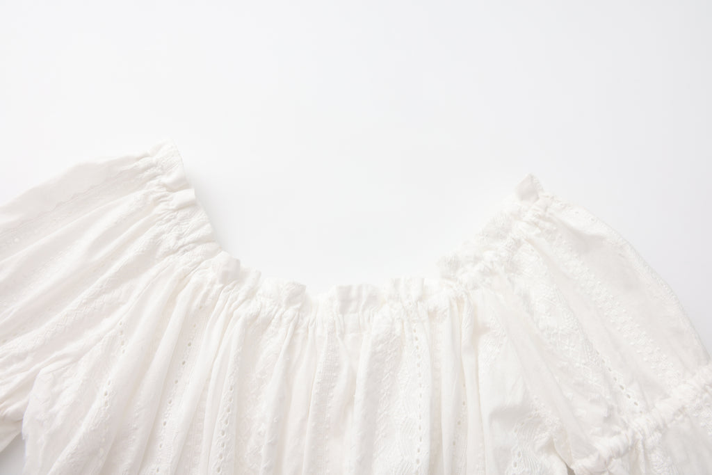 White Lace Short Sleeved Shirt