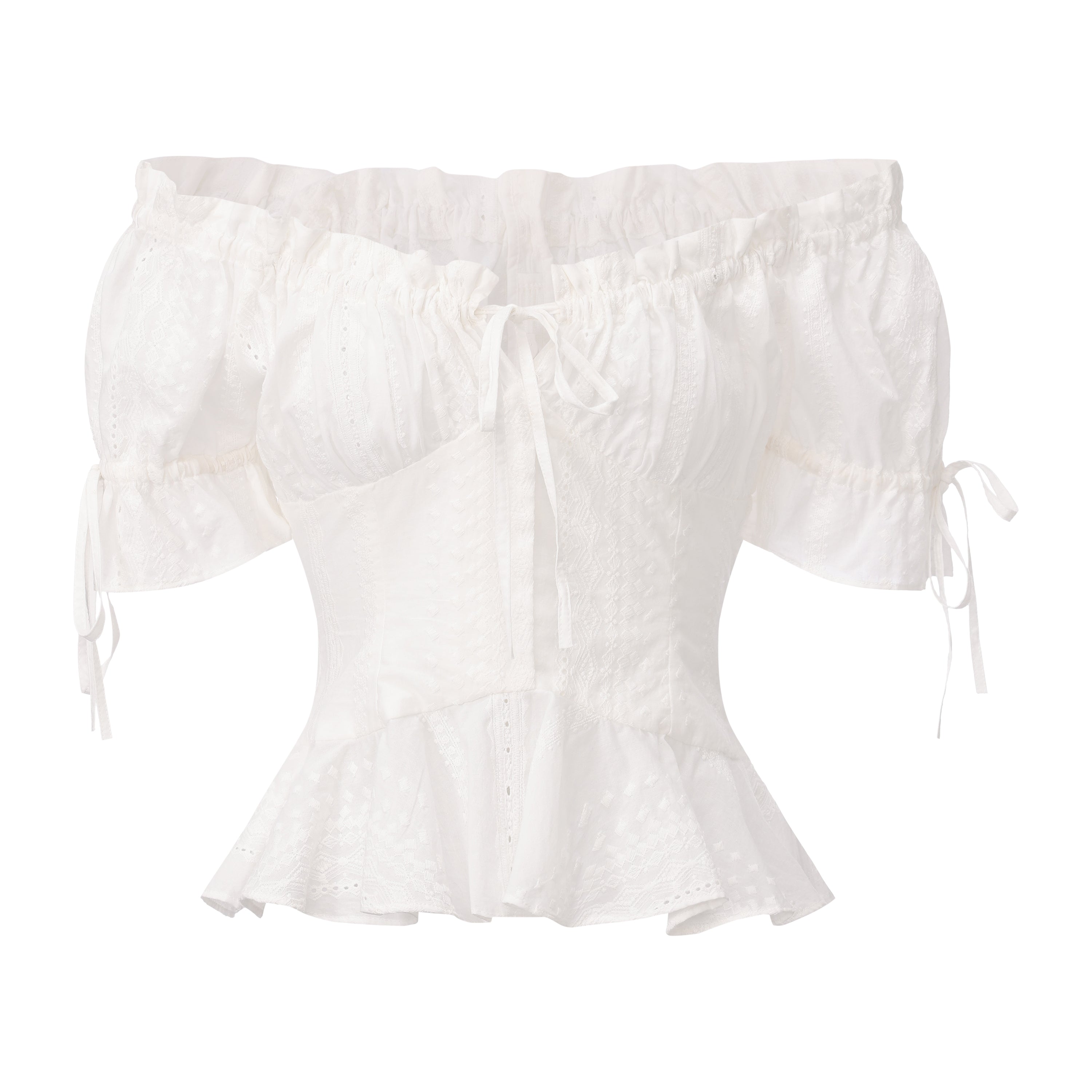 White Lace Short Sleeved Shirt