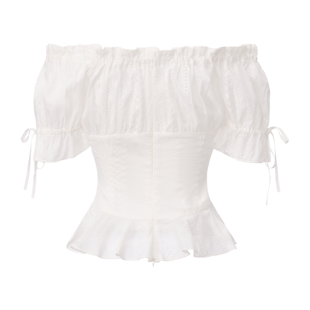 White Lace Short Sleeved Shirt