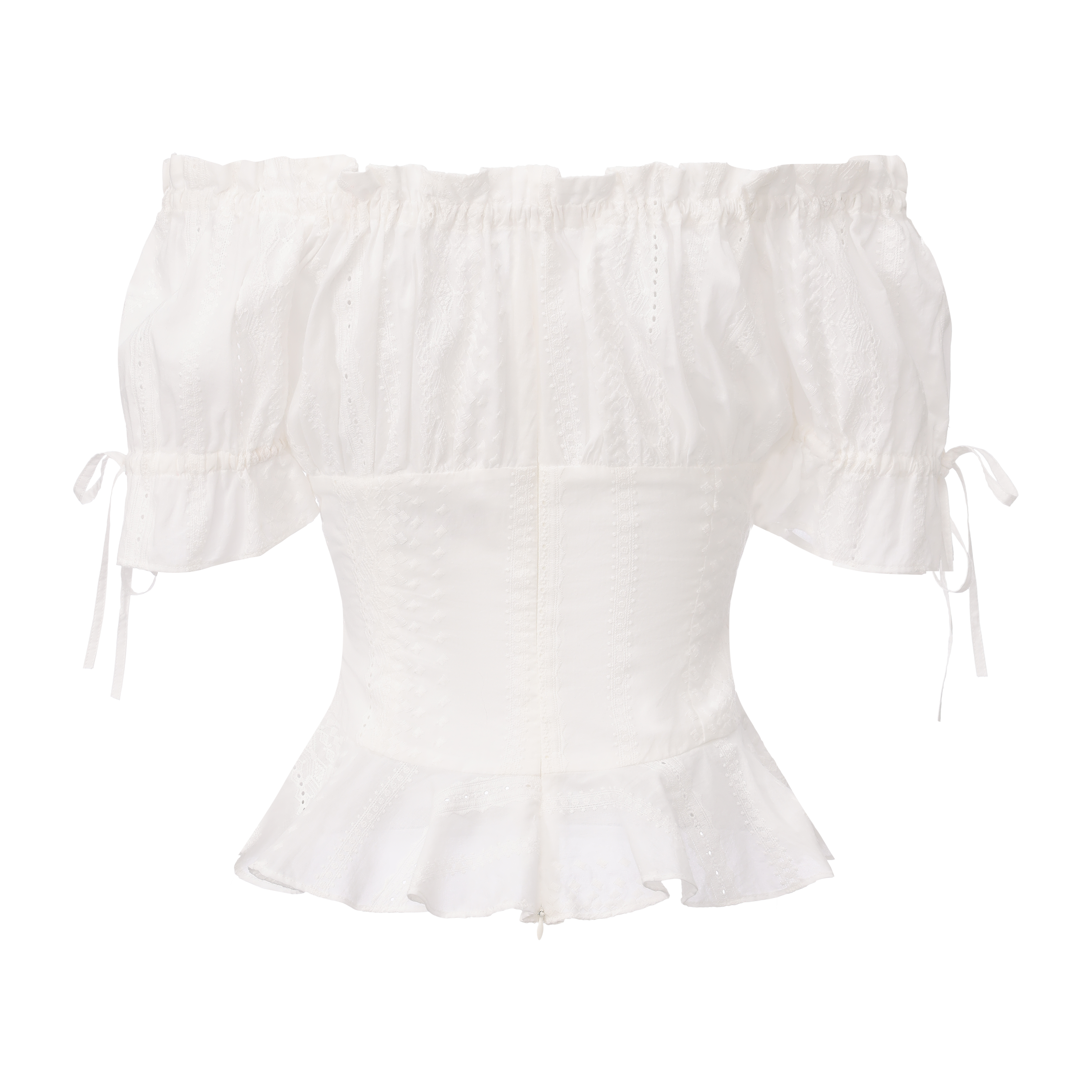 White Lace Short Sleeved Shirt