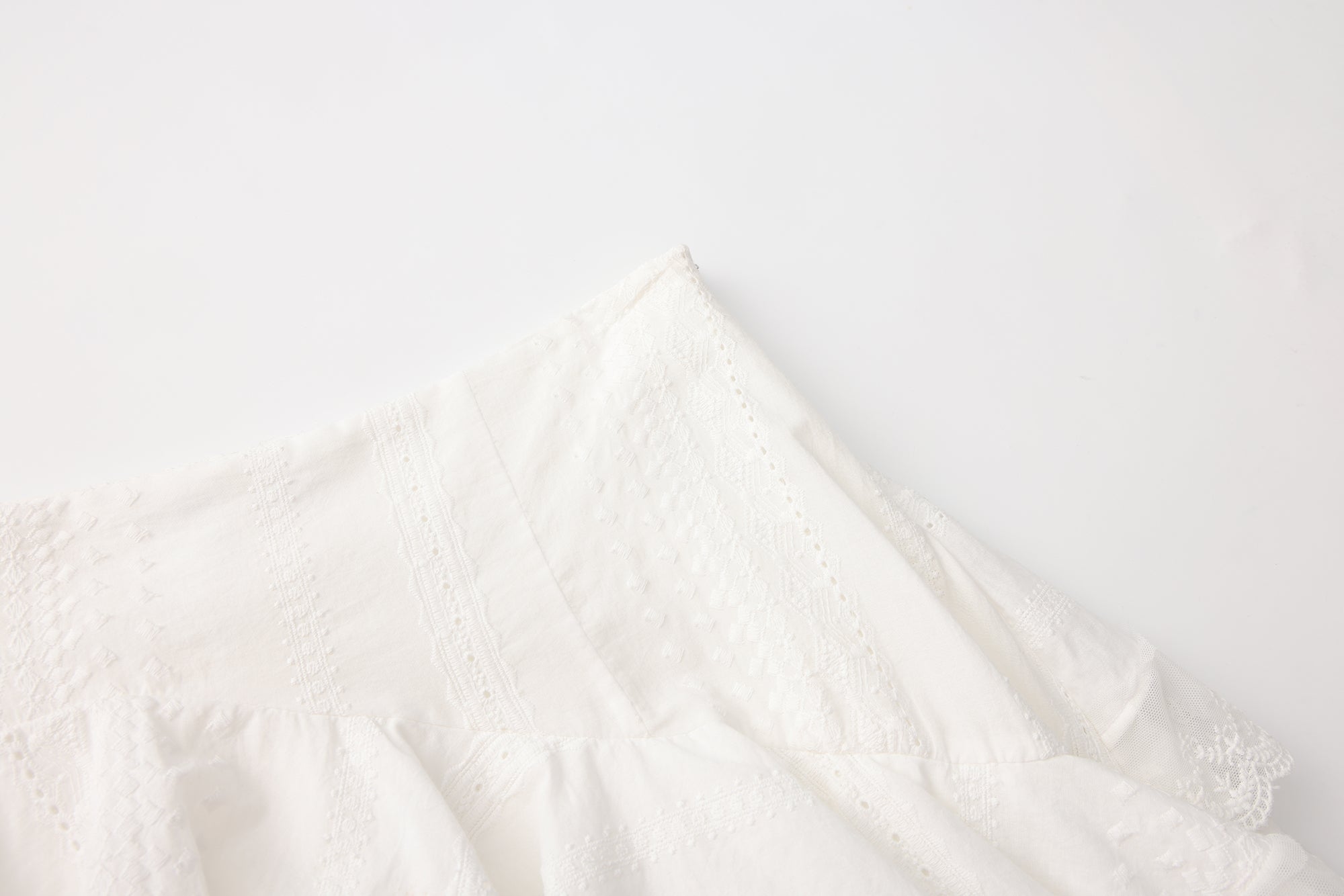 White Lace Asymmetrical Skirt