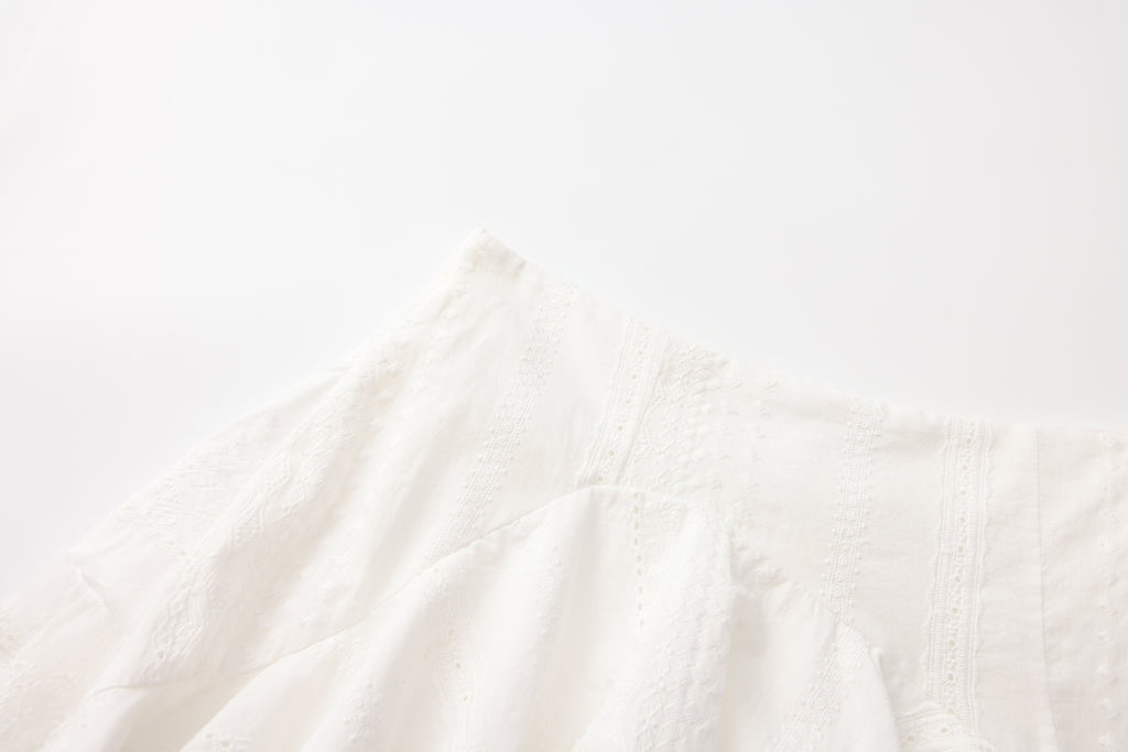 White Lace Asymmetrical Skirt