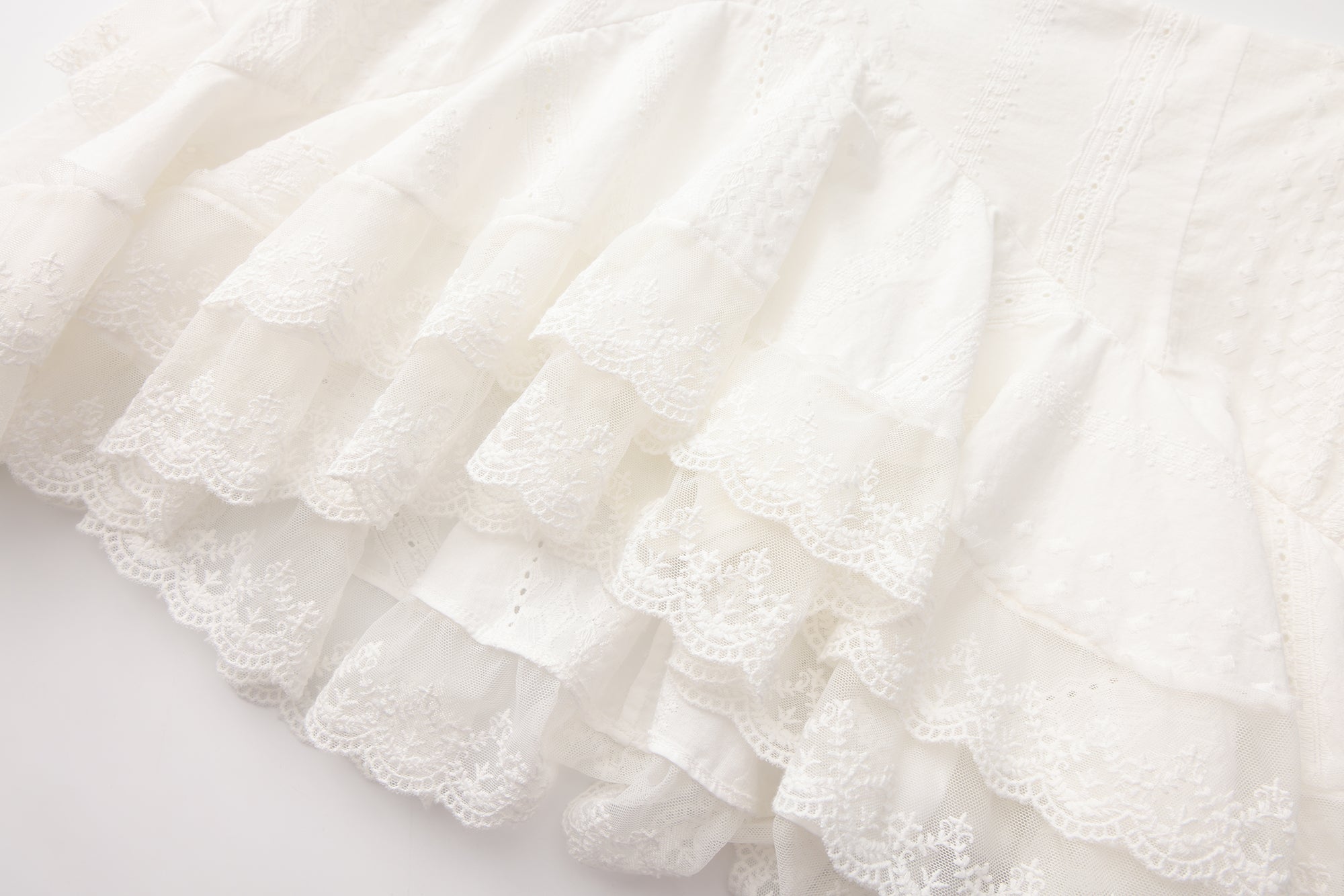 White Lace Asymmetrical Skirt