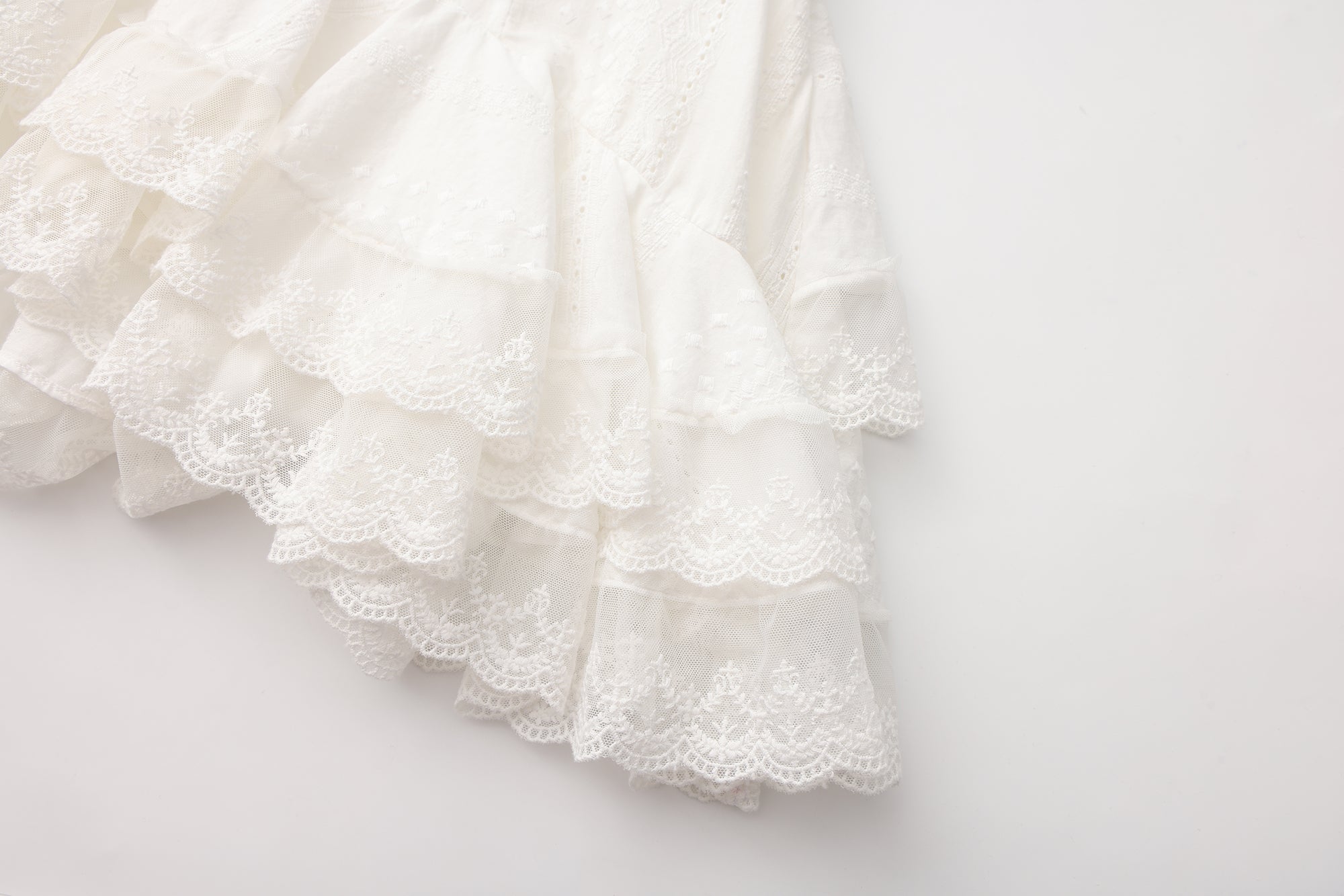 White Lace Asymmetrical Skirt