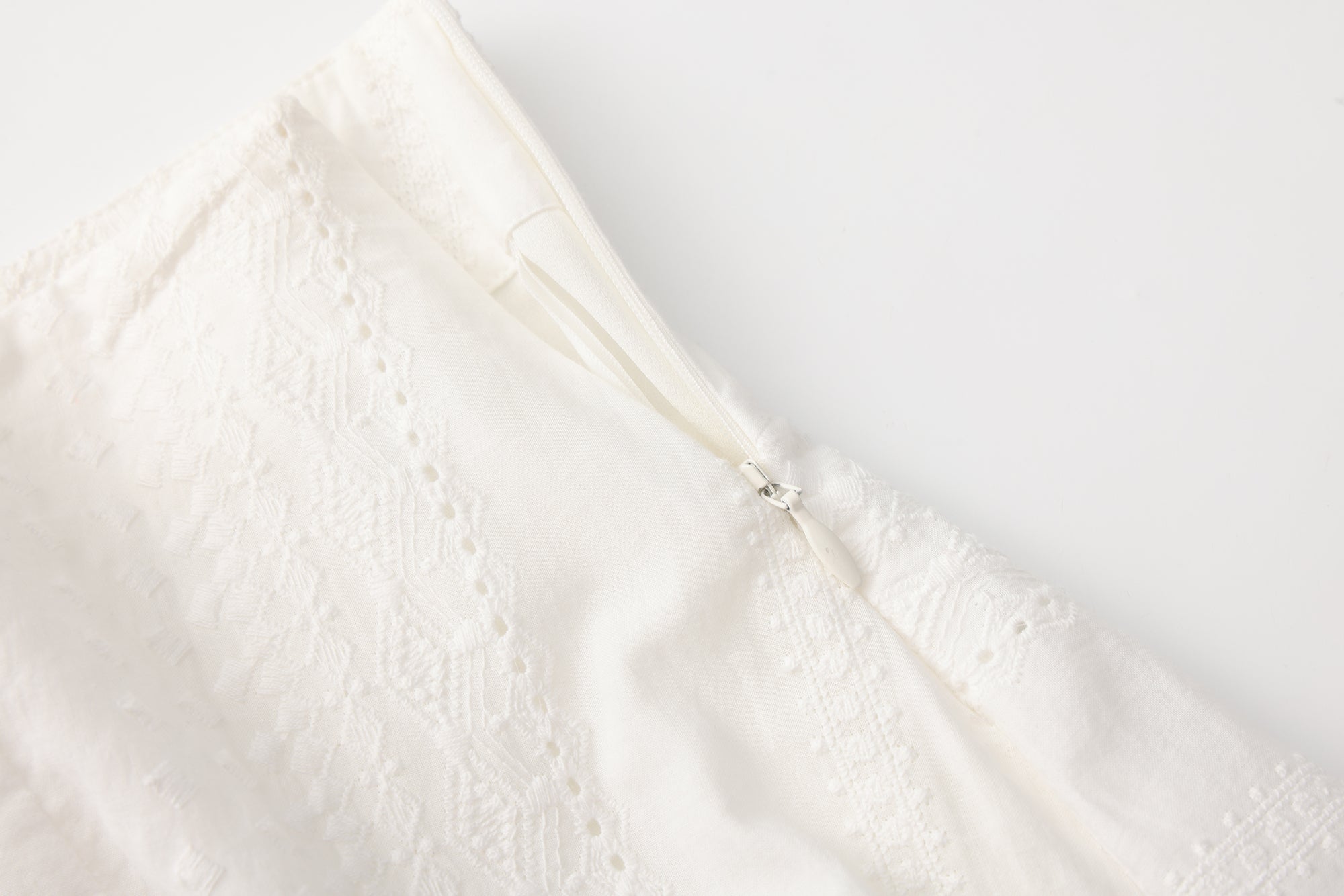 White Lace Asymmetrical Skirt