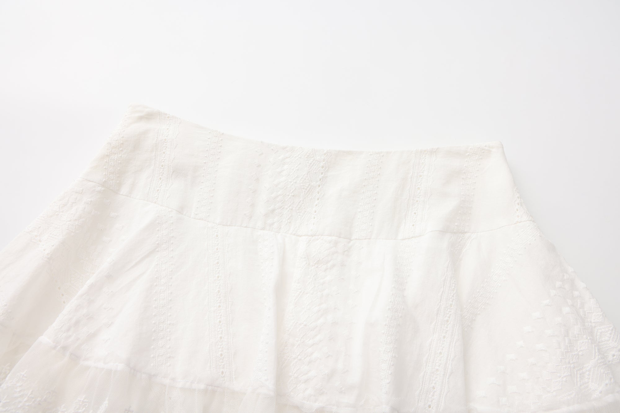 White Lace Asymmetrical Skirt