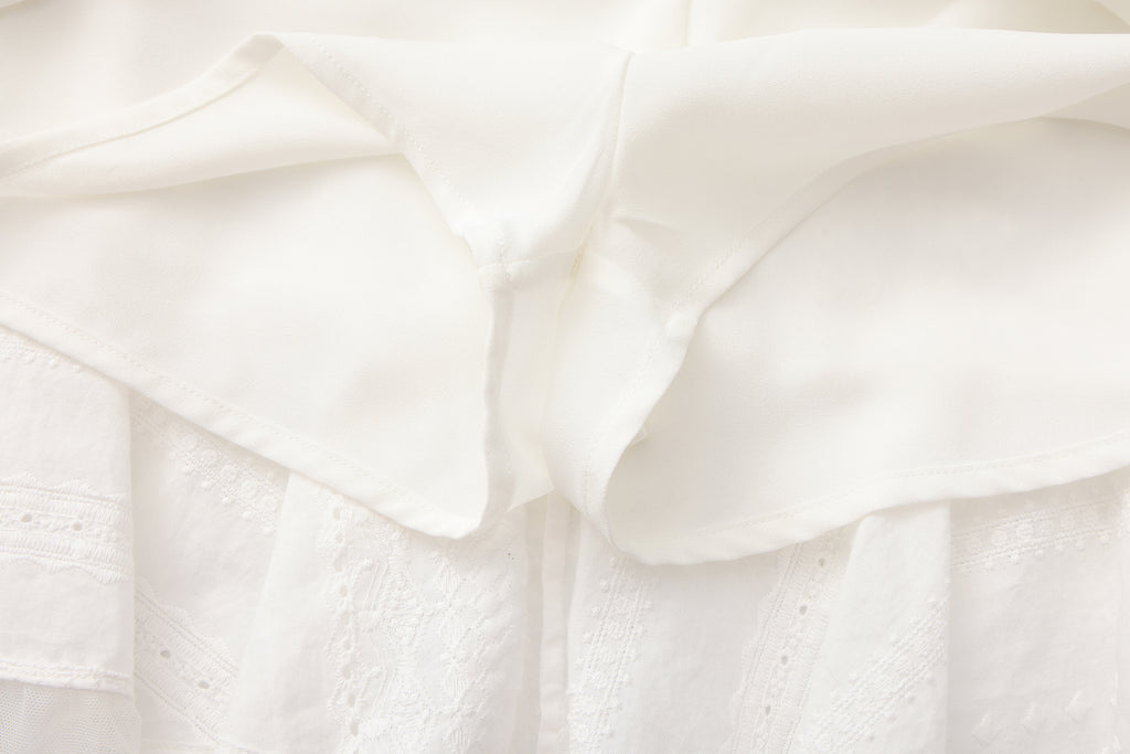 White Lace Asymmetrical Skirt