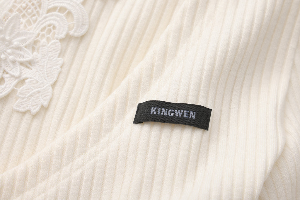 White Two-Piece Lace Halter Cardigan