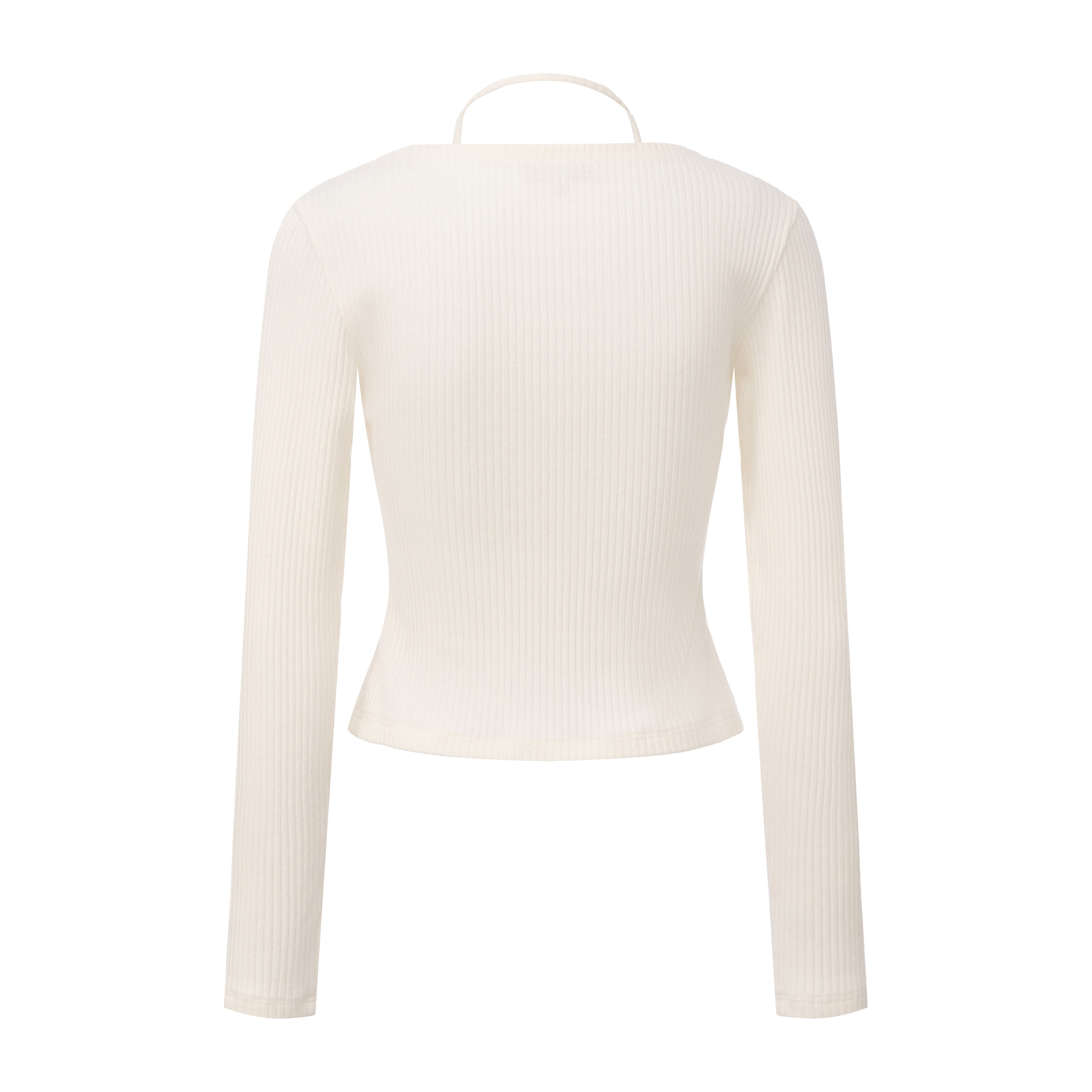 White Two-Piece Lace Halter Cardigan