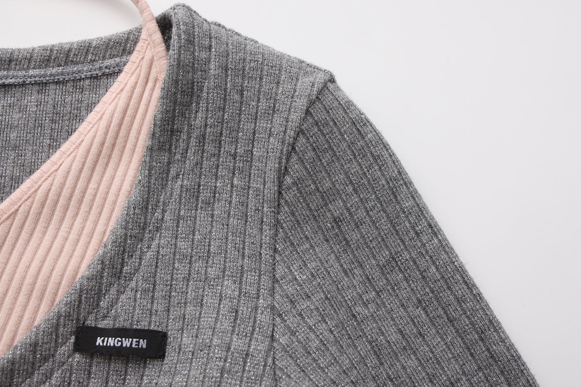 Grey Two-Piece Diamond-Studded Button-Up Strapless Cardigan