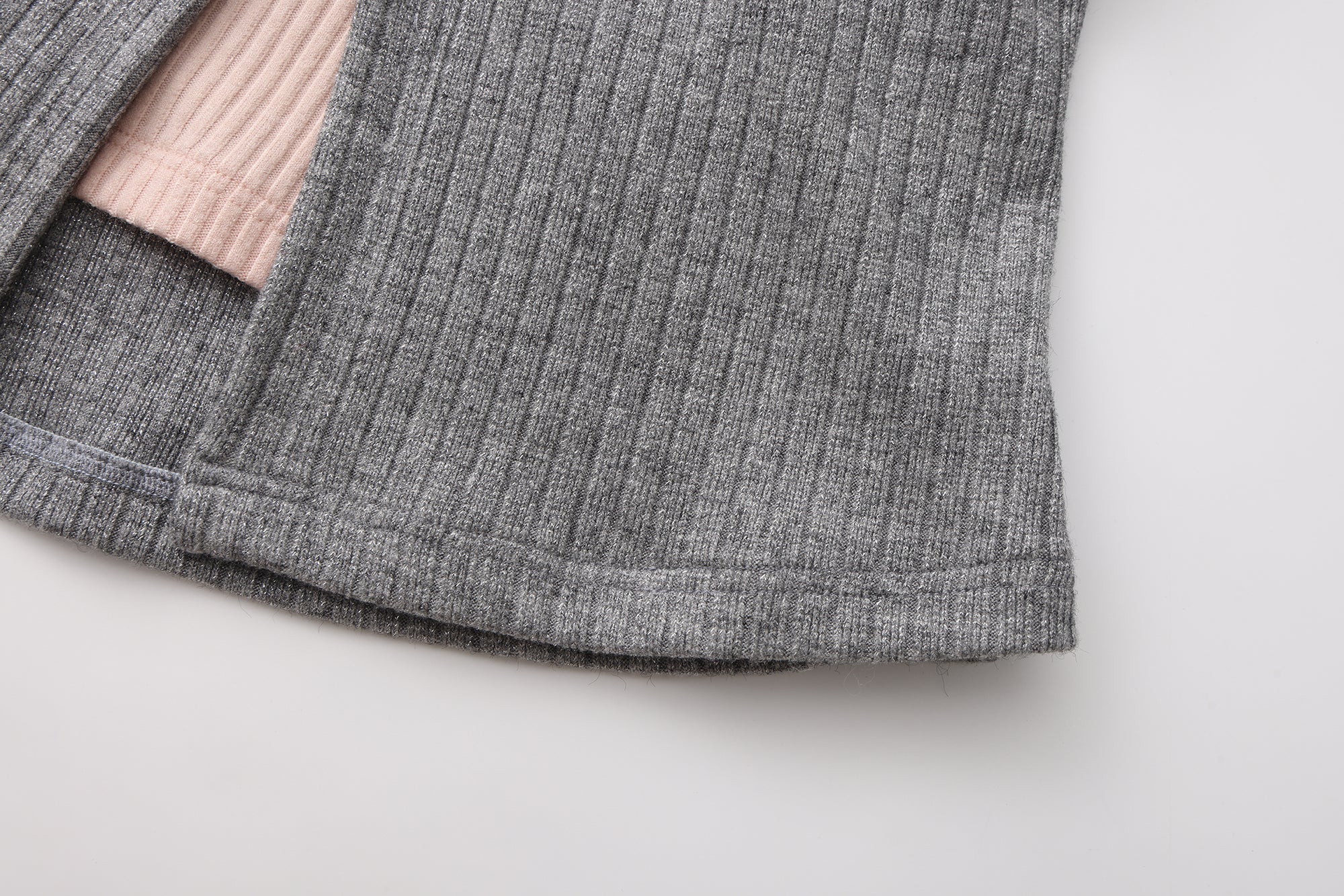 Grey Two-Piece Diamond-Studded Button-Up Strapless Cardigan